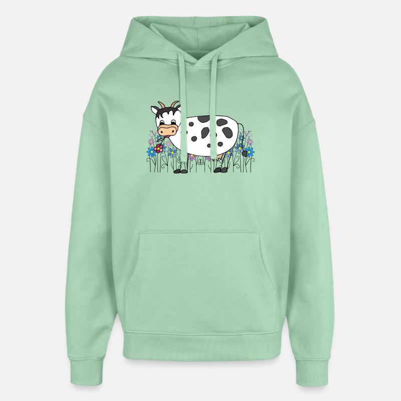 Vache - Sweat à capuche unisexe Stanley/Stella Oversized - jade brumeux