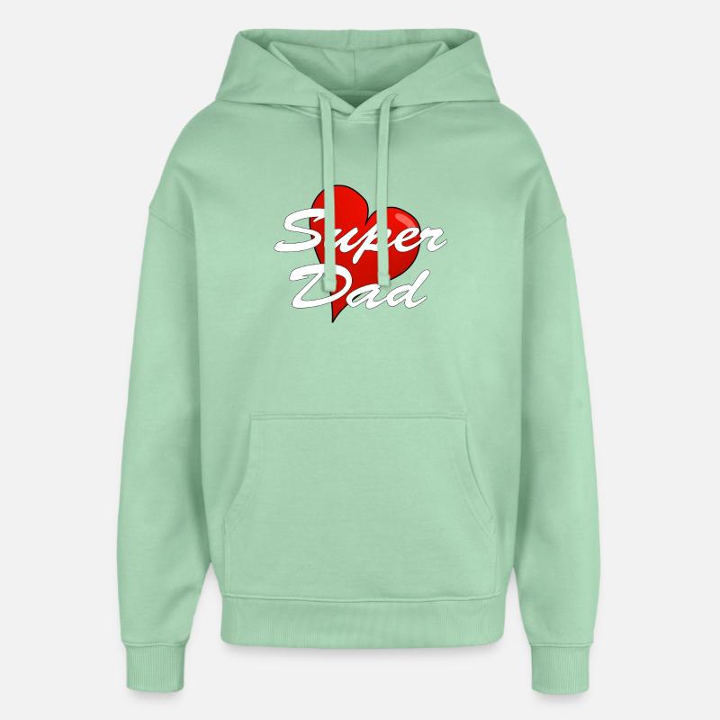 Super papa - Sweat à capuche unisexe Stanley/Stella Oversized - jade brumeux