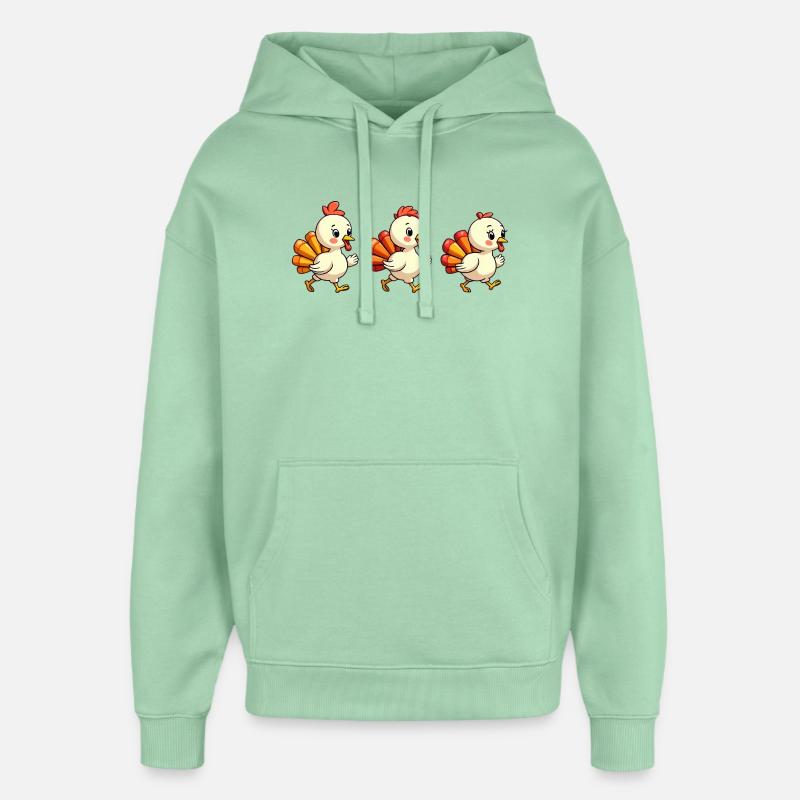 Bébé dinde de Thanksgiving - Sweat à capuche unisexe Stanley/Stella Oversized - jade brumeux