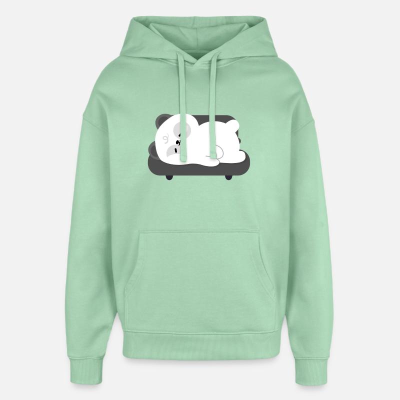Müder Panda schläft auf dem Sofa - Oversized Unisex Hoodie von Stanley/Stella - Nebeljade
