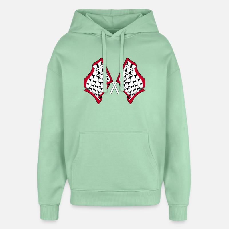 Drapeaux croisés du Limousin - Sweat à capuche unisexe Stanley/Stella Oversized - jade brumeux