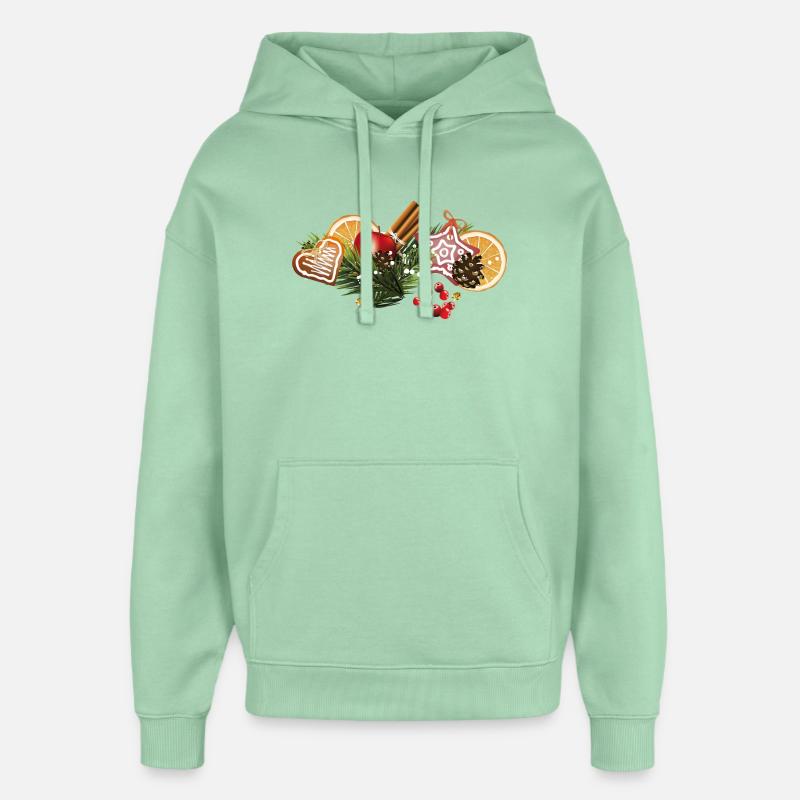 Biscuits de Noël - Sweat à capuche unisexe Stanley/Stella Oversized - jade brumeux