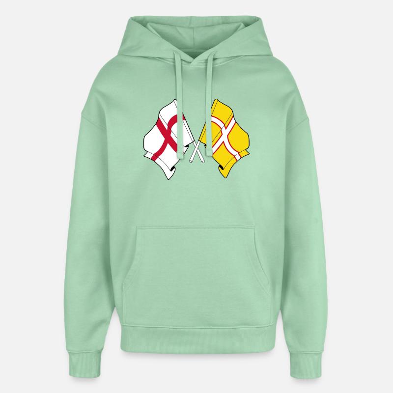 Croix du Dorset & Angleterre - Sweat à capuche unisexe Stanley/Stella Oversized - jade brumeux