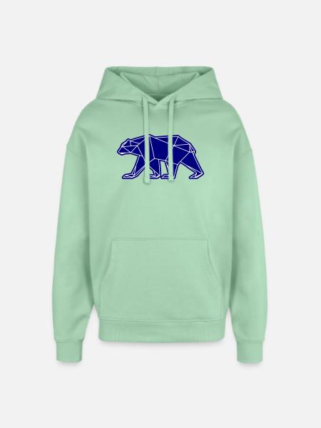 Polar Bear Polar Bear Polygon Icon - Oversized Unisex Hoodie by Stanley/Stella - misty jade