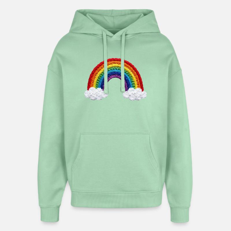 Rainbow in embroidered look (printed) - Oversized Unisex Hoodie by Stanley/Stella - misty jade
