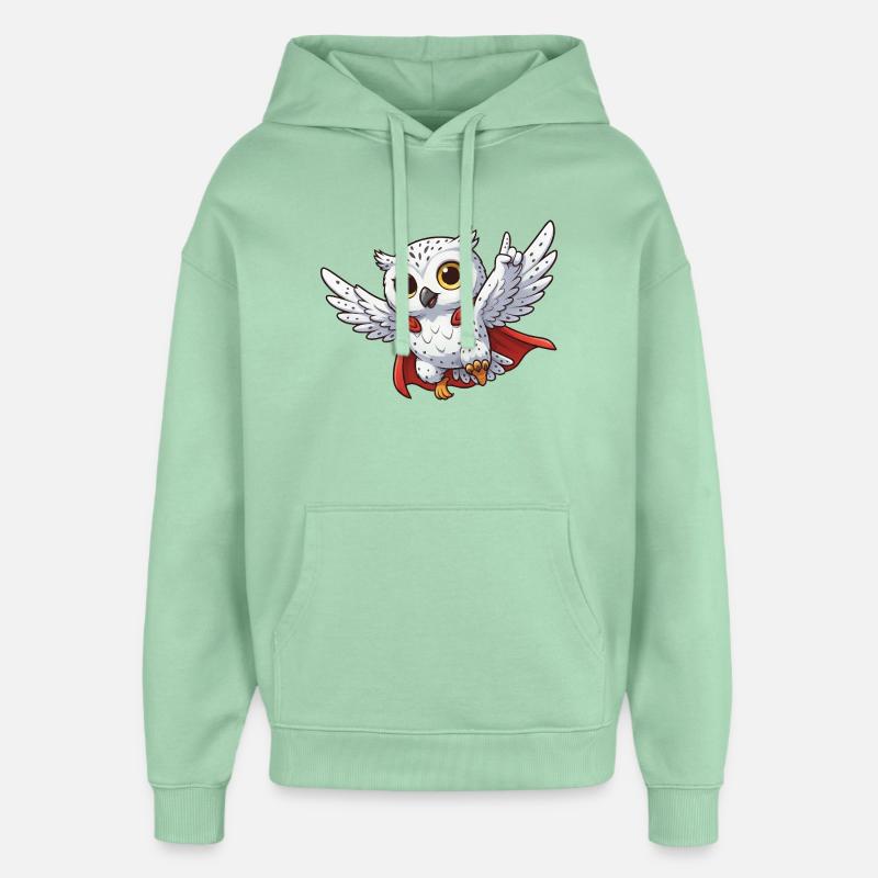 Coole Eule Motivationssprüche Held Schneeeule - Oversized Unisex Hoodie von Stanley/Stella - Nebeljade