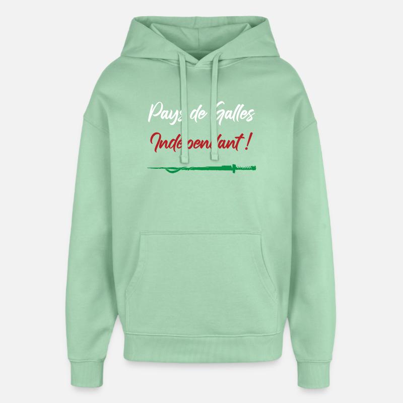 Pays de Galles Indépendant ! Perceval - Sweat à capuche unisexe Stanley/Stella Oversized - jade brumeux