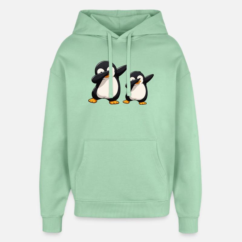 Penguin Dab Duo - Sweat à capuche unisexe Stanley/Stella Oversized - jade brumeux