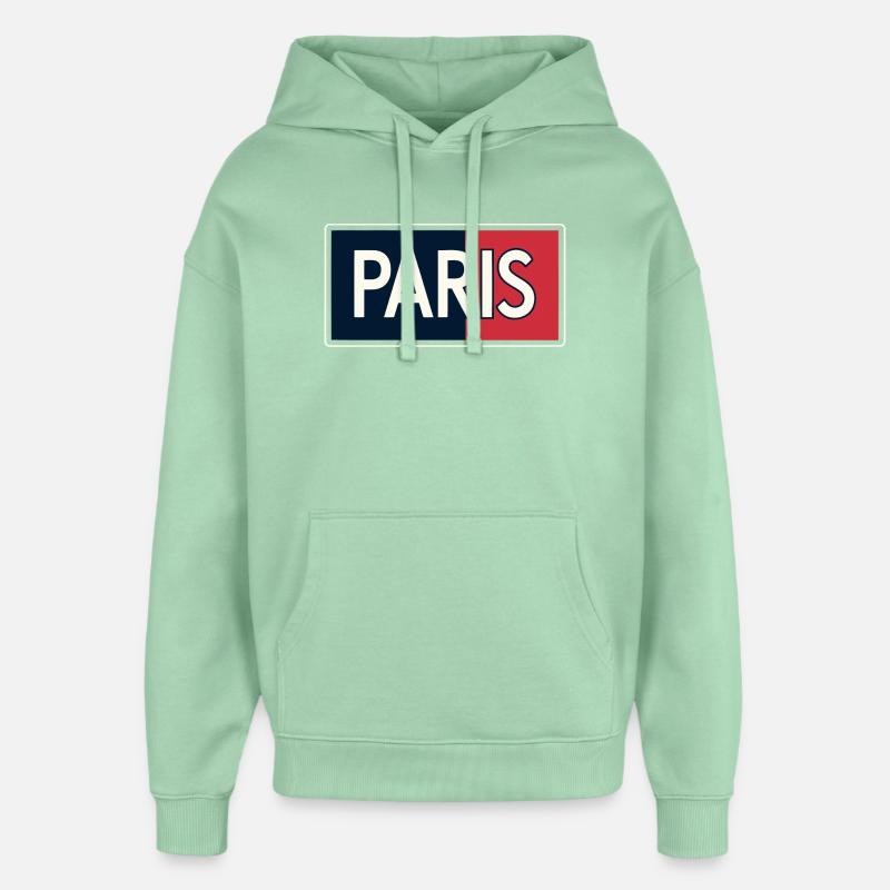 Pariser blaue und rote Blöcke - Oversized Unisex Hoodie von Stanley/Stella - Nebeljade