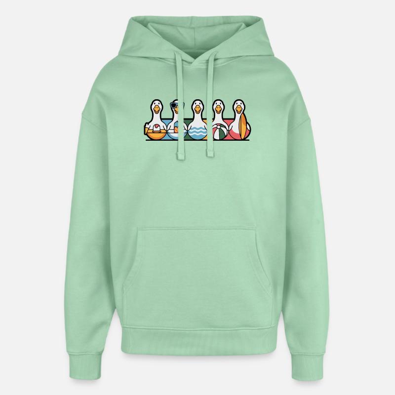 Rangée d’oies d’été - Sweat à capuche unisexe Stanley/Stella Oversized - jade brumeux