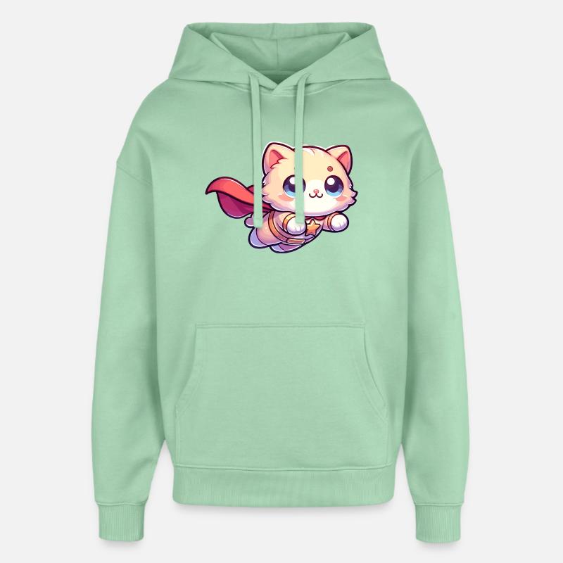 Super-héros Chat Chaton Héros Chaton - Sweat à capuche unisexe Stanley/Stella Oversized - jade brumeux