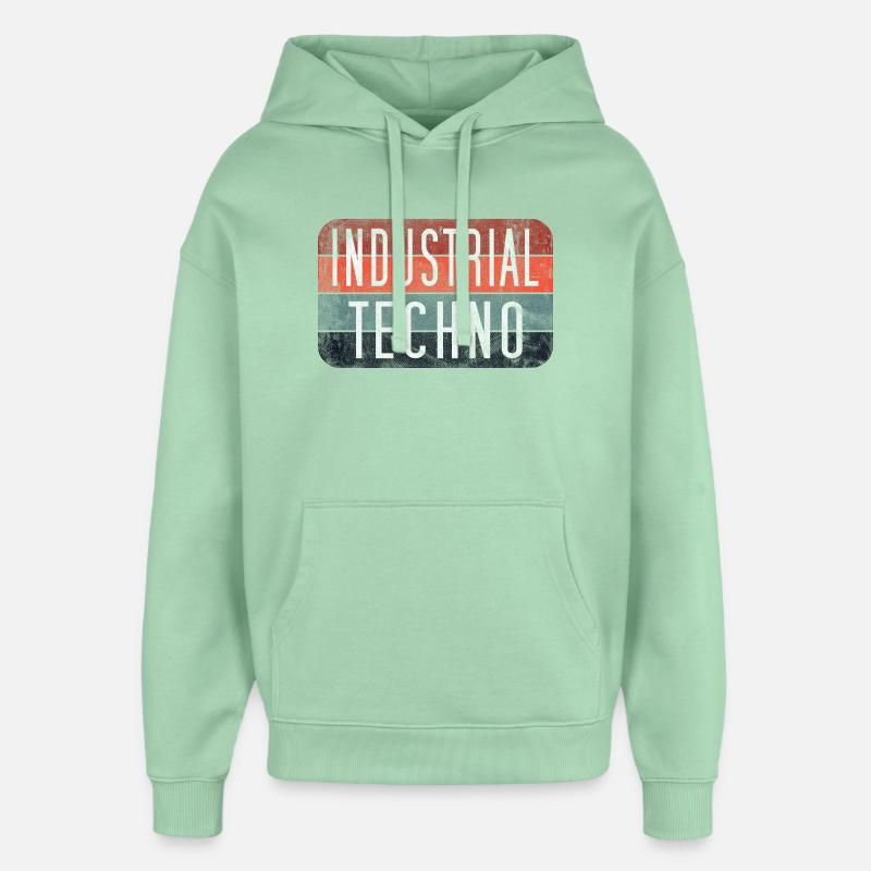 Industrial Techno Rétro Gradient - Sweat à capuche unisexe Stanley/Stella Oversized - jade brumeux