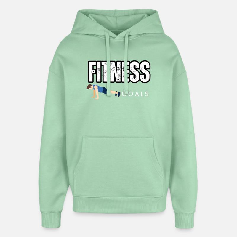 Objectifs Fitness: Pushups & Détermination - Sweat à capuche unisexe Stanley/Stella Oversized - jade brumeux