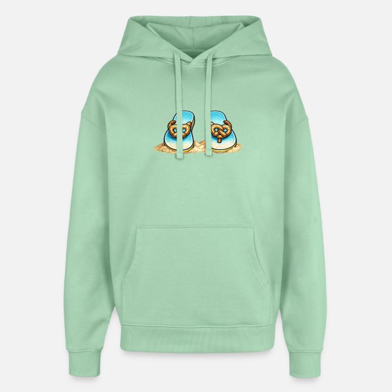 Blue Pretzel Bow Beach Flip-Flops - Oversized Unisex Hoodie von Stanley/Stella - Nebeljade