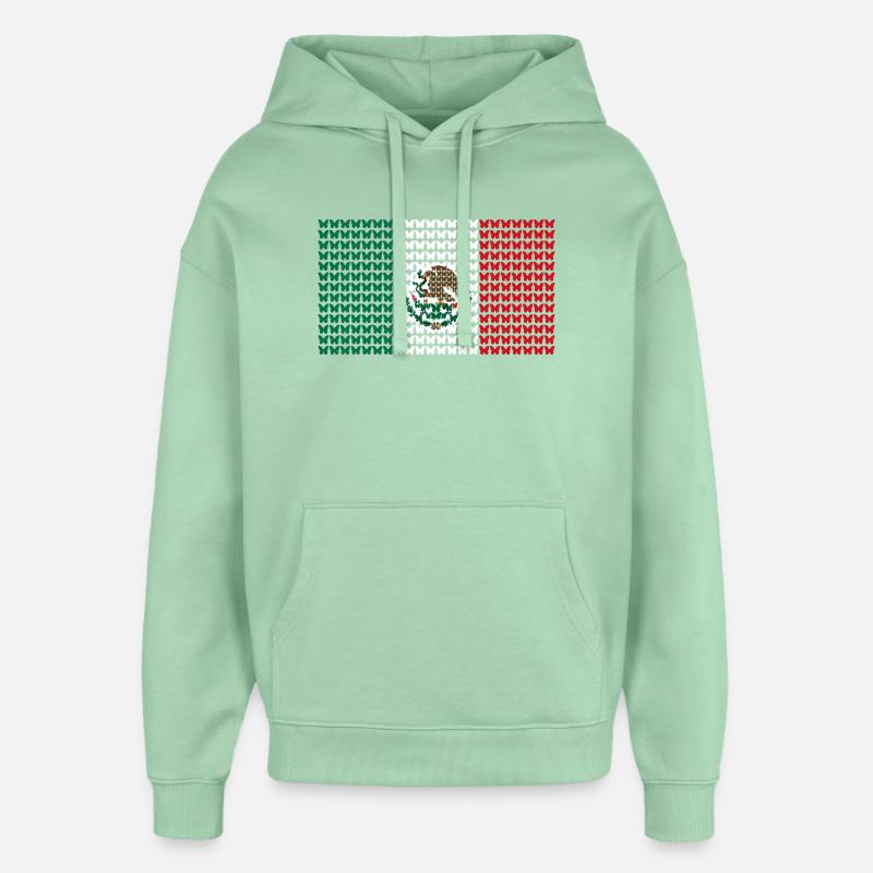 Mexiko Rasterflag Muster - Oversized Unisex Hoodie von Stanley/Stella - Nebeljade