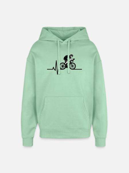 Rennrad Herzschlag EKG - Oversized Unisex Hoodie von Stanley/Stella - Nebeljade