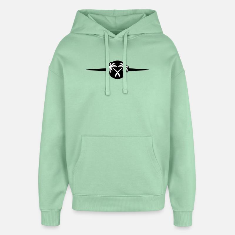 Icône de Palm Trees Beach - Sweat à capuche unisexe Stanley/Stella Oversized - jade brumeux
