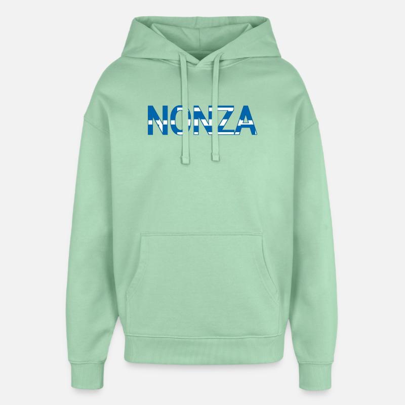 Nonza Grèce Texte - Sweat à capuche unisexe Stanley/Stella Oversized - jade brumeux
