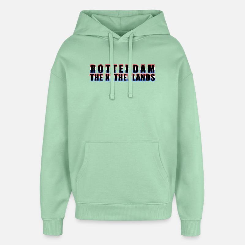 Rotterdam Europe - Pays-Bas - Sweat à capuche unisexe Stanley/Stella Oversized - jade brumeux
