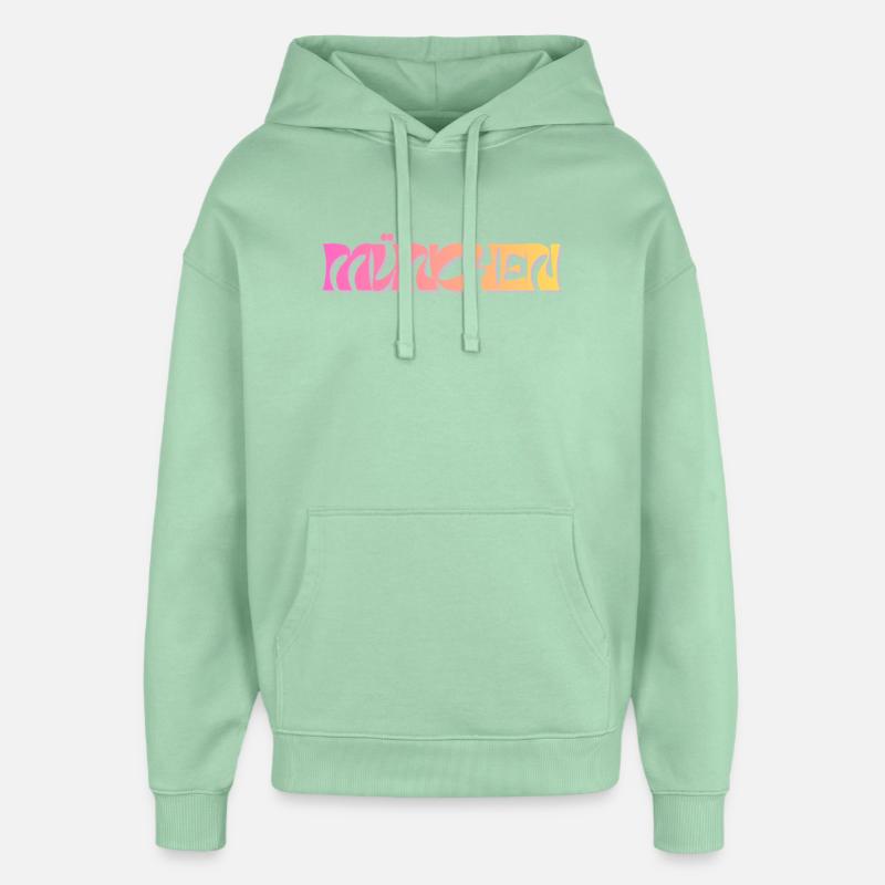 Muenchen_Schriftzug Bavière - Sweat à capuche unisexe Stanley/Stella Oversized - jade brumeux