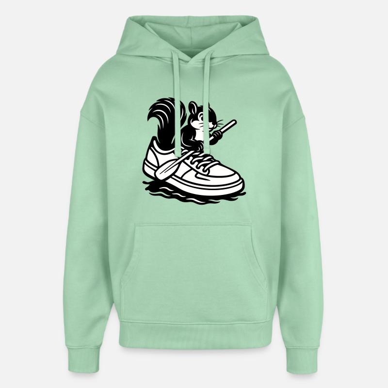 Écureuil en baskets ! - Sweat à capuche unisexe Stanley/Stella Oversized - jade brumeux