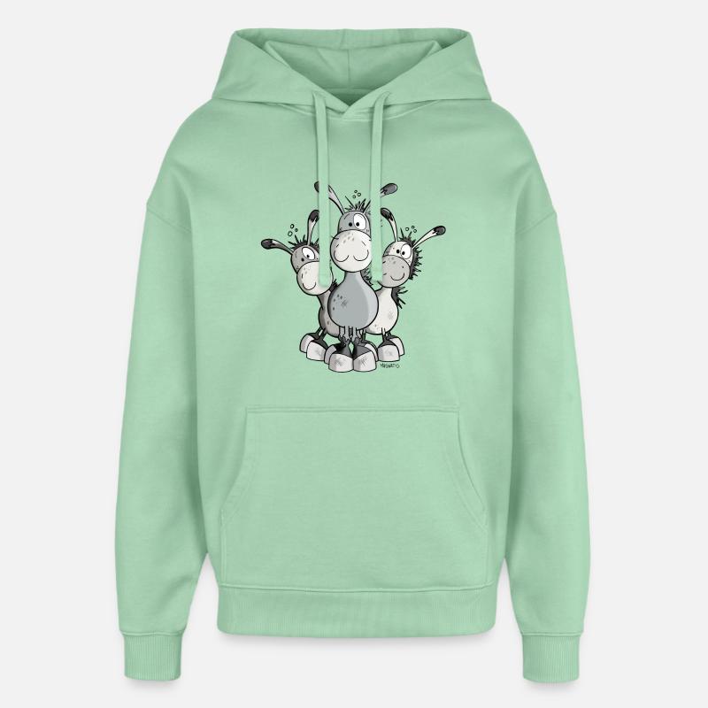 Mignon Âne Comique - Sweat à capuche unisexe Stanley/Stella Oversized - jade brumeux