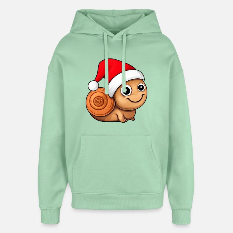 Escargots de Noël - Sweat à capuche unisexe Stanley/Stella Oversized - jade brumeux