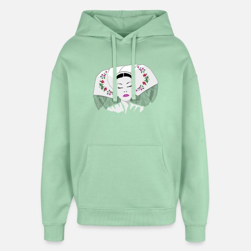 DELNJOSERBOWKA - blanc - Sweat à capuche unisexe Stanley/Stella Oversized - jade brumeux