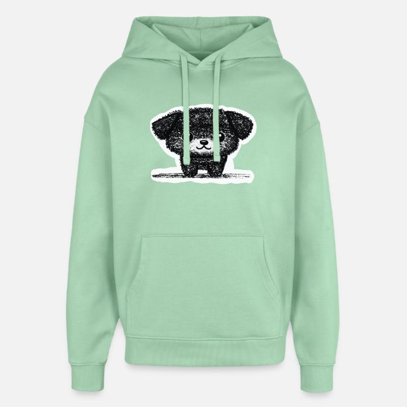 Petit chiot (gris) - Sweat à capuche unisexe Stanley/Stella Oversized - jade brumeux