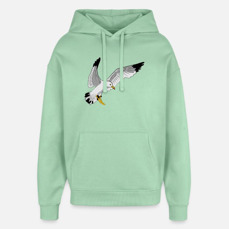 Stilvolle Seevogel Silhouette einer Möwe - Oversized Unisex Hoodie von Stanley/Stella - Nebeljade