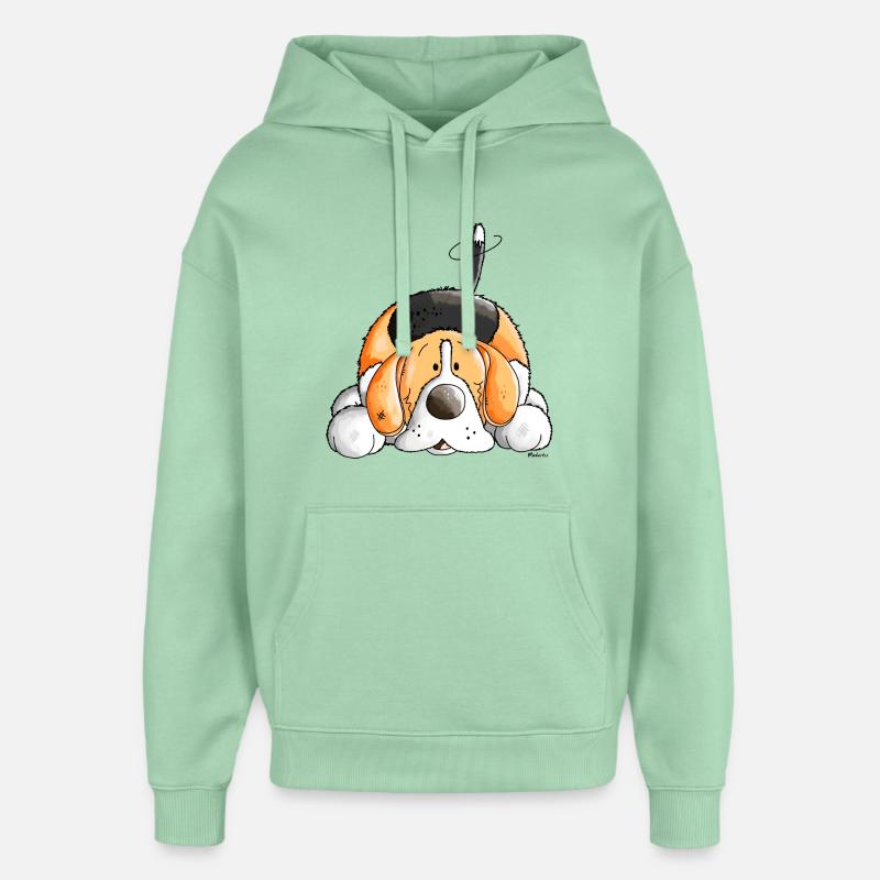 Bonne Beagle - Sweat à capuche unisexe Stanley/Stella Oversized - jade brumeux