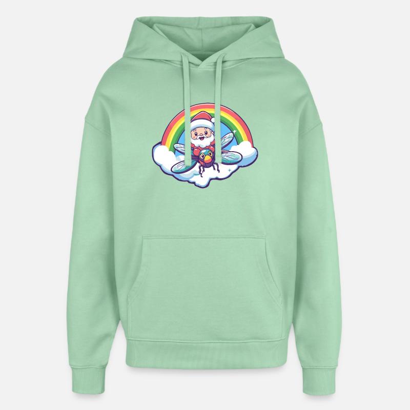 Noël du Père Noël Libellule - Sweat à capuche unisexe Stanley/Stella Oversized - jade brumeux