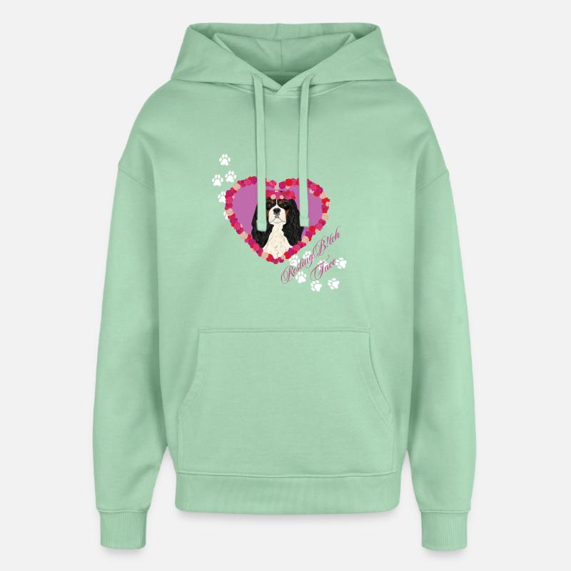 Resting B!tch Face Cavalier King - Oversized Unisex Hoodie by Stanley/Stella - misty jade