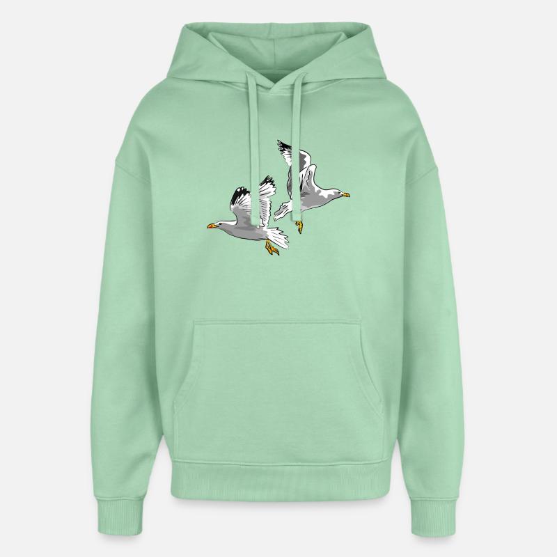 mouette - Sweat à capuche unisexe Stanley/Stella Oversized - jade brumeux