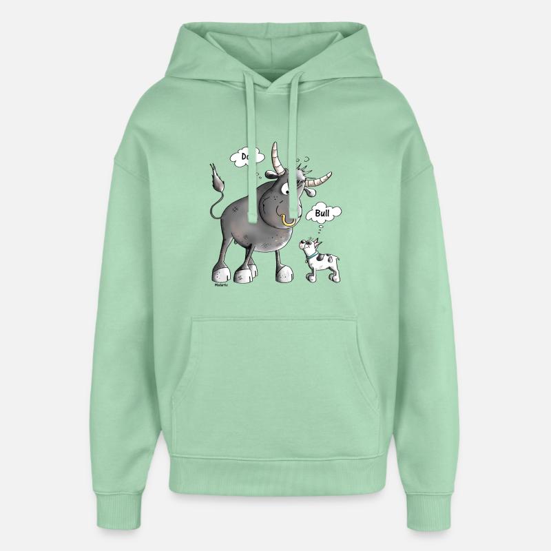 Drôle Bouledogue français bande dessinée - Comique - Sweat à capuche unisexe Stanley/Stella Oversized - jade brumeux