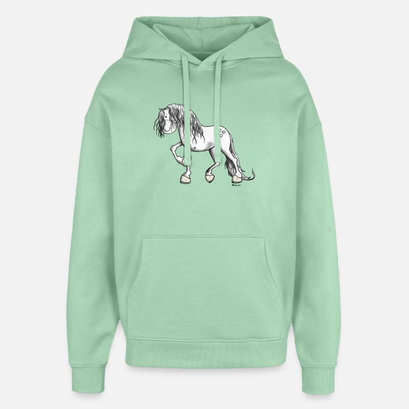 Mignon Cheval Blanc - Sweat à capuche unisexe Stanley/Stella Oversized - jade brumeux