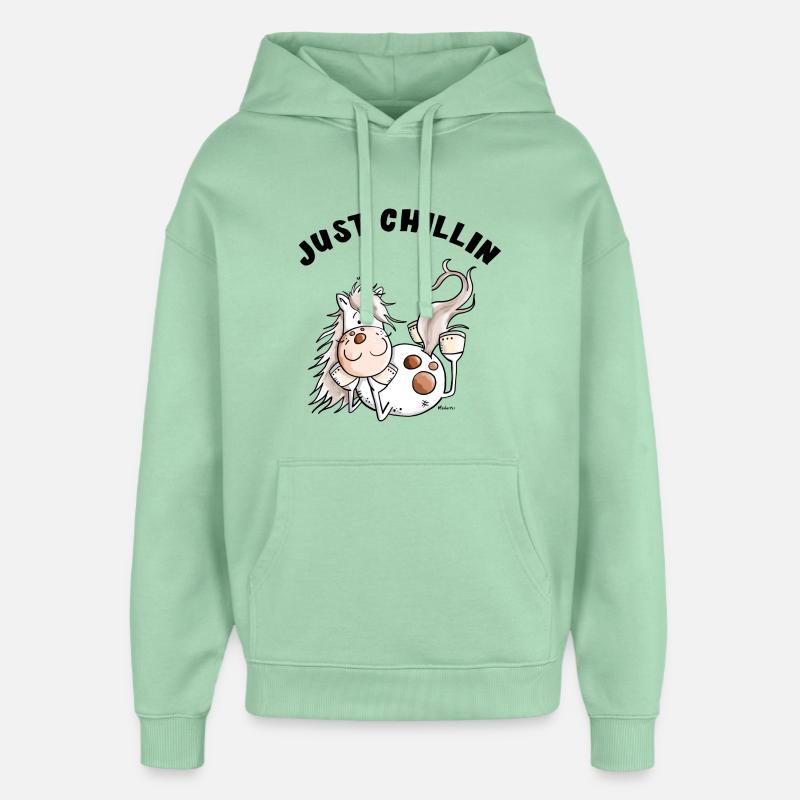 Chillendes Pferd - Comic - Pferde - Geschenk - Oversized Unisex Hoodie von Stanley/Stella - Nebeljade