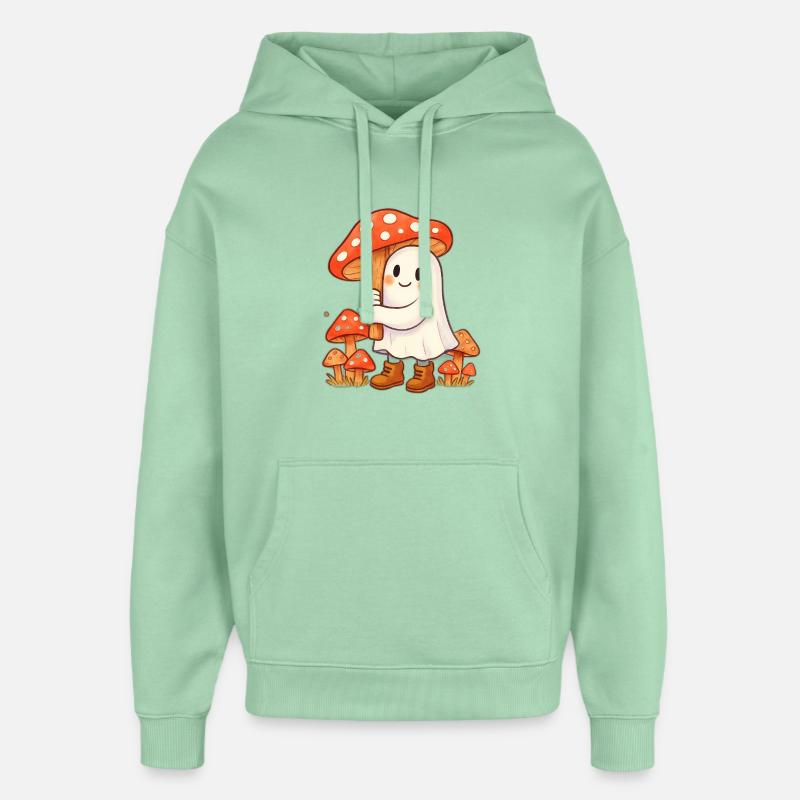 Fantôme avec un parapluie - un champignon - Sweat à capuche unisexe Stanley/Stella Oversized - jade brumeux