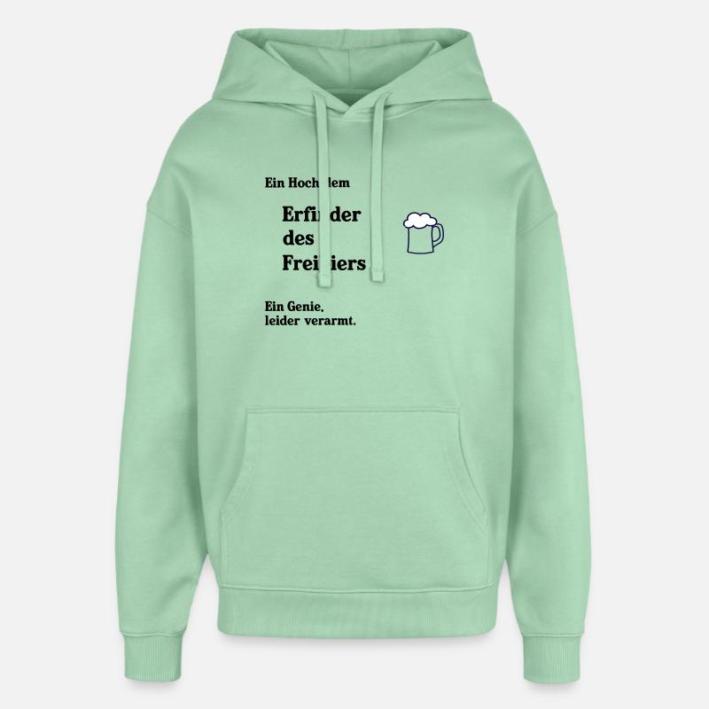 Inventeur de la bière gratuite - Sweat à capuche unisexe Stanley/Stella Oversized - jade brumeux