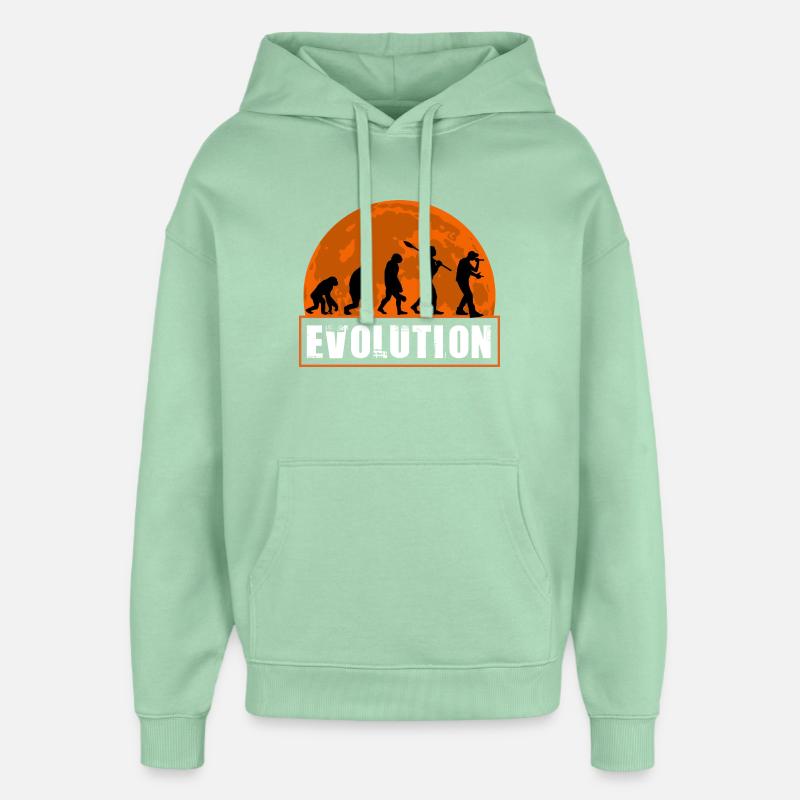 Funny Human Evolution Rapper - Oversized Unisex Hoodie by Stanley/Stella - misty jade