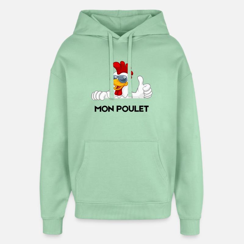 Coq cool en lunettes soleil - Sweat à capuche unisexe Stanley/Stella Oversized - jade brumeux