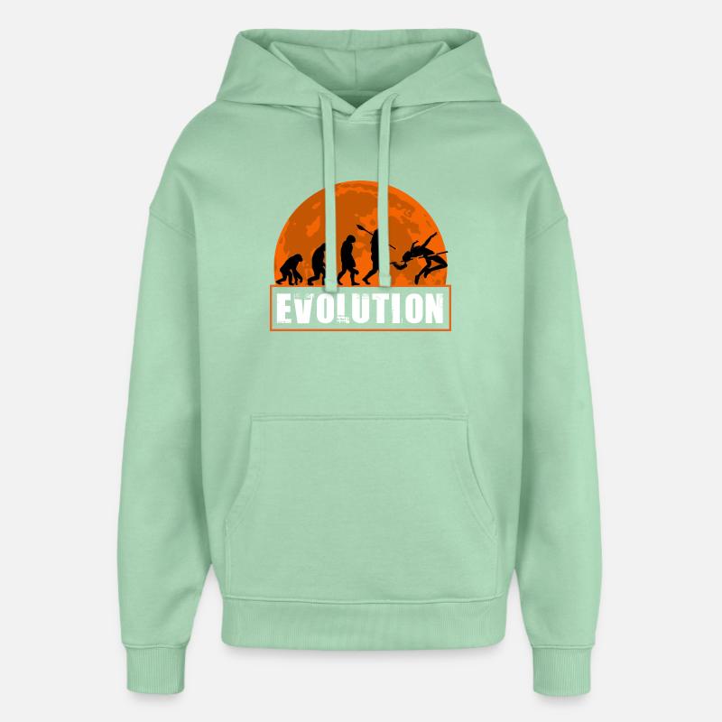 High Jumping Evolution Retro Athlete Silhouette - Oversized Unisex Hoodie von Stanley/Stella - Nebeljade