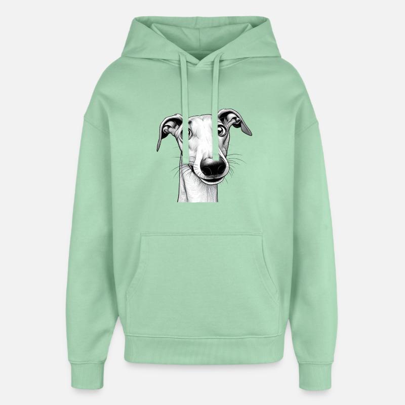 C’est quoi ? Lévrier espiègle - Sweat à capuche unisexe Stanley/Stella Oversized - jade brumeux