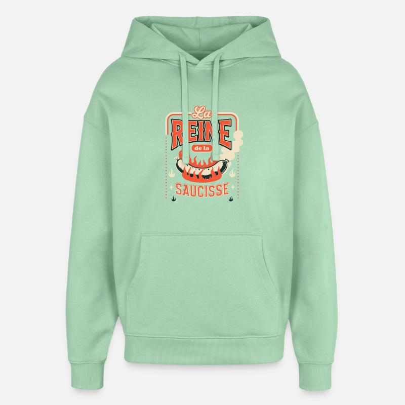 La Reine de la Saucisse - Sweat à capuche unisexe Stanley/Stella Oversized - jade brumeux