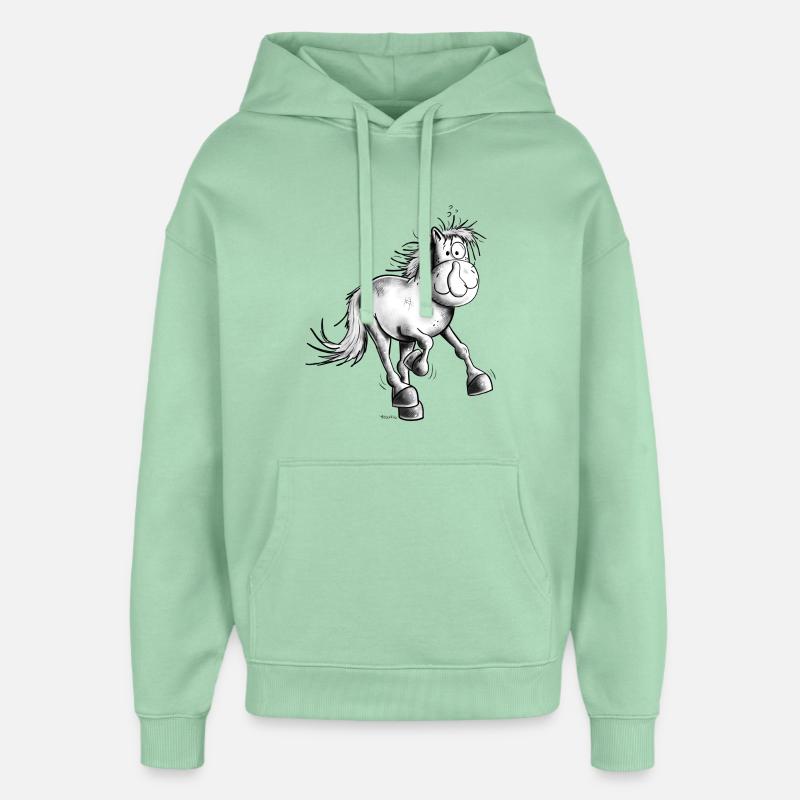 Mignon Cheval - Sweat à capuche unisexe Stanley/Stella Oversized - jade brumeux