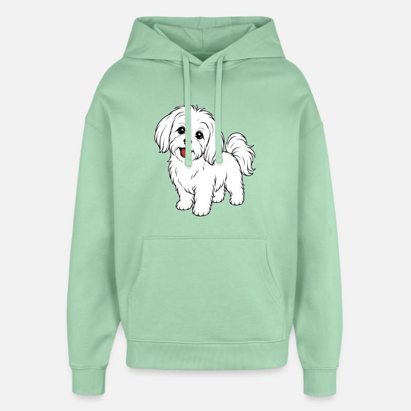 Blanc de chien maltis - Sweat à capuche unisexe Stanley/Stella Oversized - jade brumeux