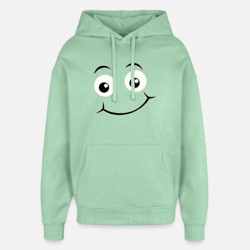 Yeux heureux Emoticon - Sweat à capuche unisexe Stanley/Stella Oversized - jade brumeux