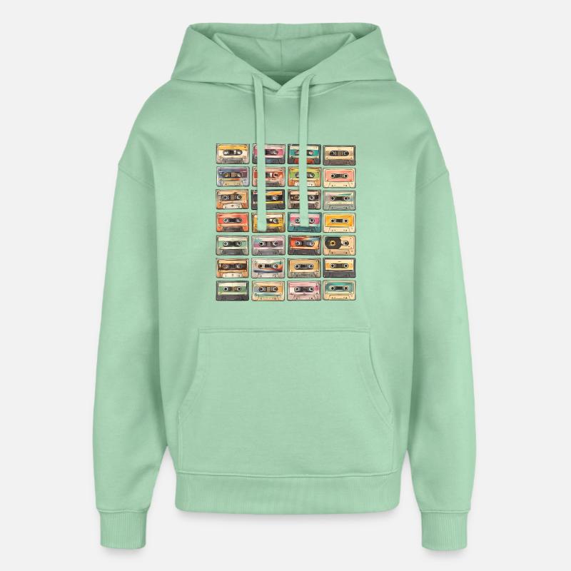 Cassettes rétro - Sweat à capuche unisexe Stanley/Stella Oversized - jade brumeux