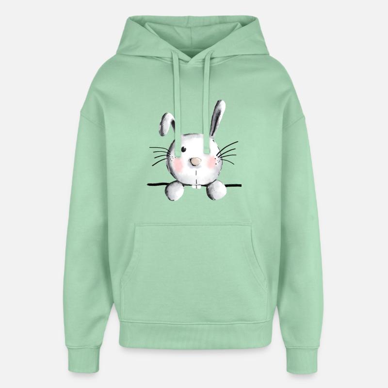 Lapin mignon - lapin - lapin - lapin - Sweat à capuche unisexe Stanley/Stella Oversized - jade brumeux
