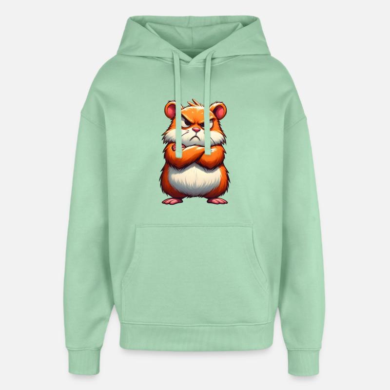 Grumpy hamster disgruntled - Oversized Unisex Hoodie by Stanley/Stella - misty jade